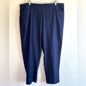 Alfred Dunner Chic Career Wear Business Casual Navy Cropped Pants Sz 18